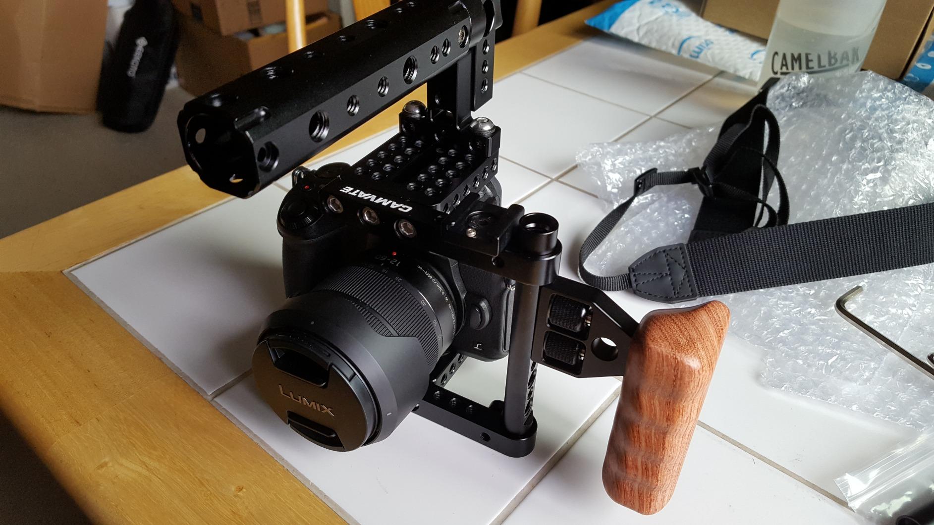 CAMVATE DSLR Camera Cage Top Handle Wood Grip Compatible for Sony Panasonnic customer photo 2
