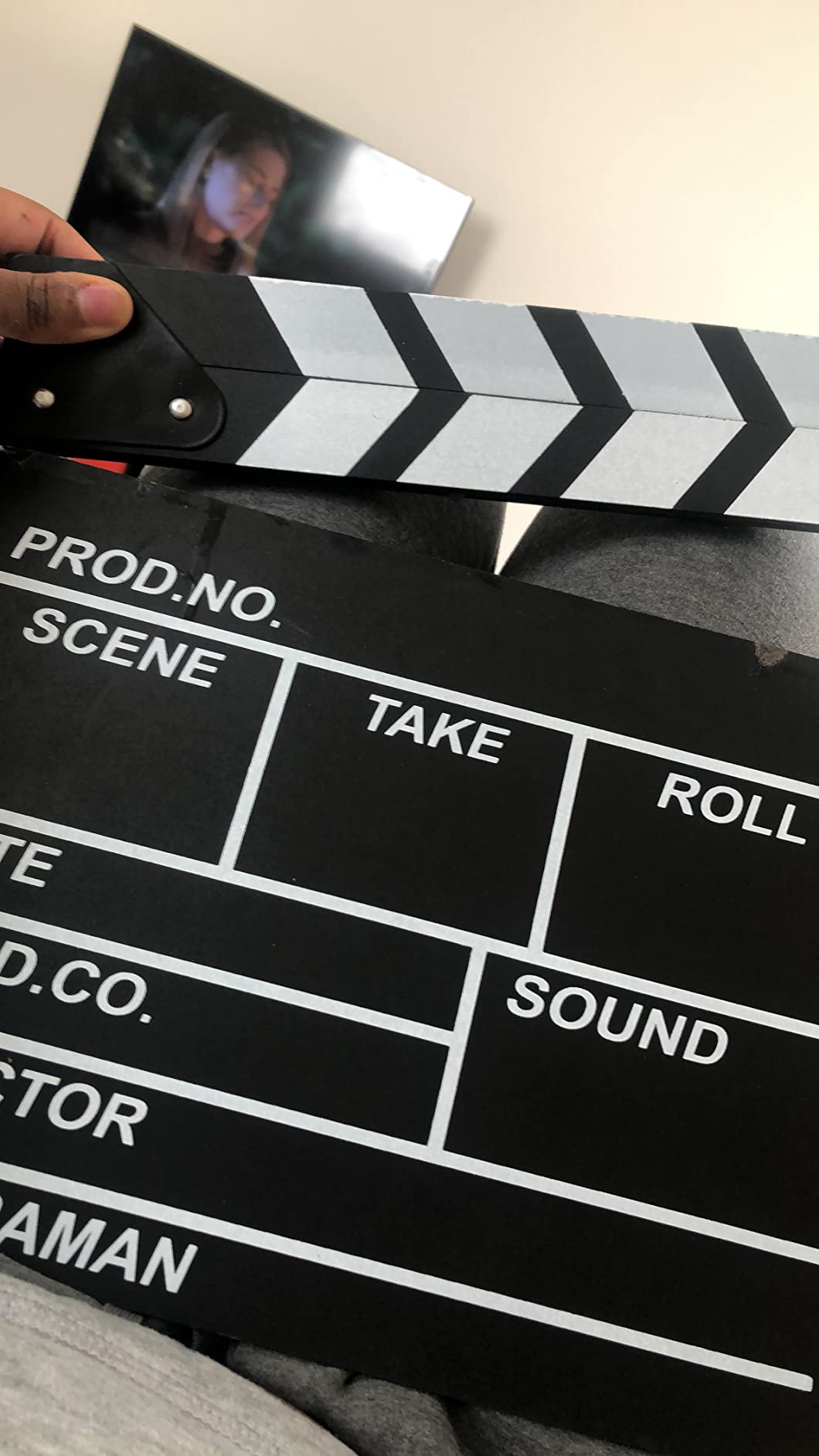 Black Professional Vintage TV Movie Film Clap Board Slate Cut Prop Director Clapper customer photo 1