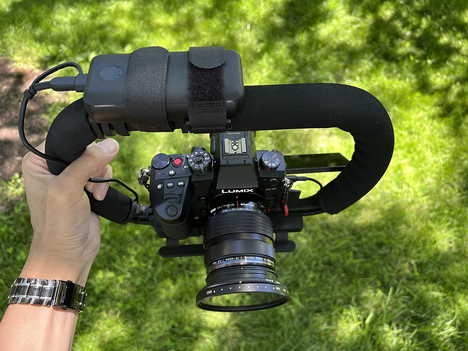 3-Shoe DSLR/Action Camera/Camcorder/Phone Stabilizer Expansion Cage Mount customer photo 1