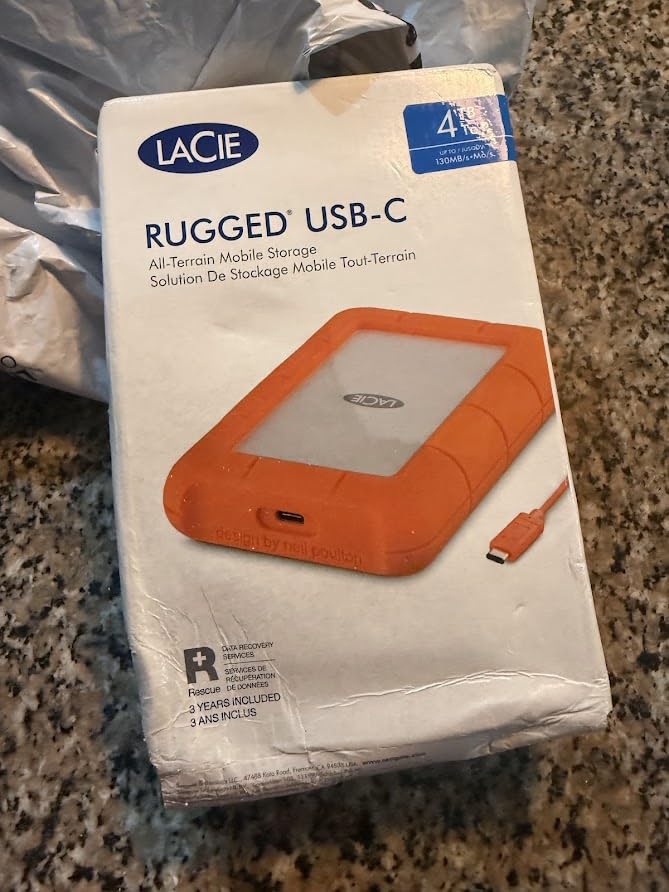 LaCie Rugged USB-C, 4TB, Portable External Hard Drive, Drop, Shock, Dust, Rain Resistant, for Mac & PC (STFR4000800) customer photo 1
