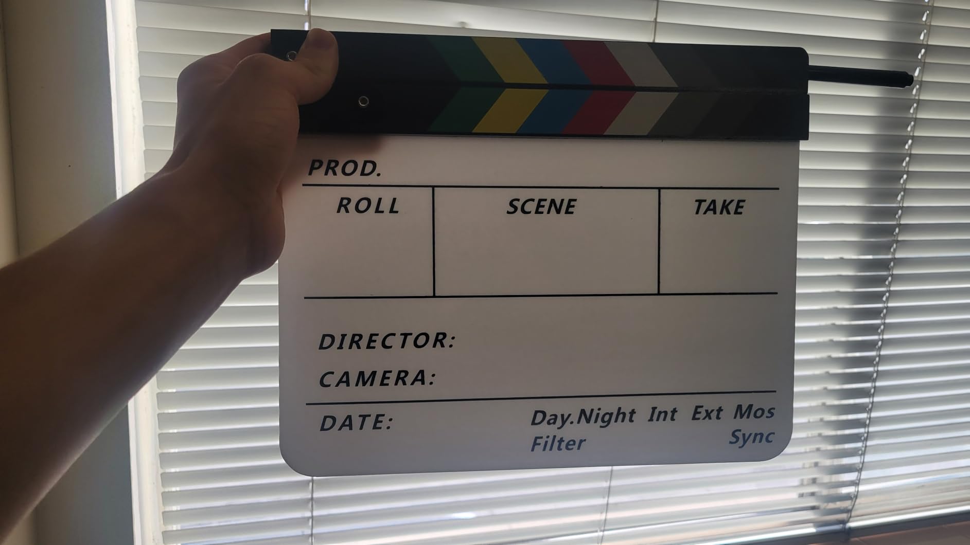 Zacro Acrylic Film Clapboard -12 x 10in Plastic Film Clapboard Cut Action Scene Clapper Board with a Magnetic Blackboard Eraser and Two Custom Pens customer photo 2