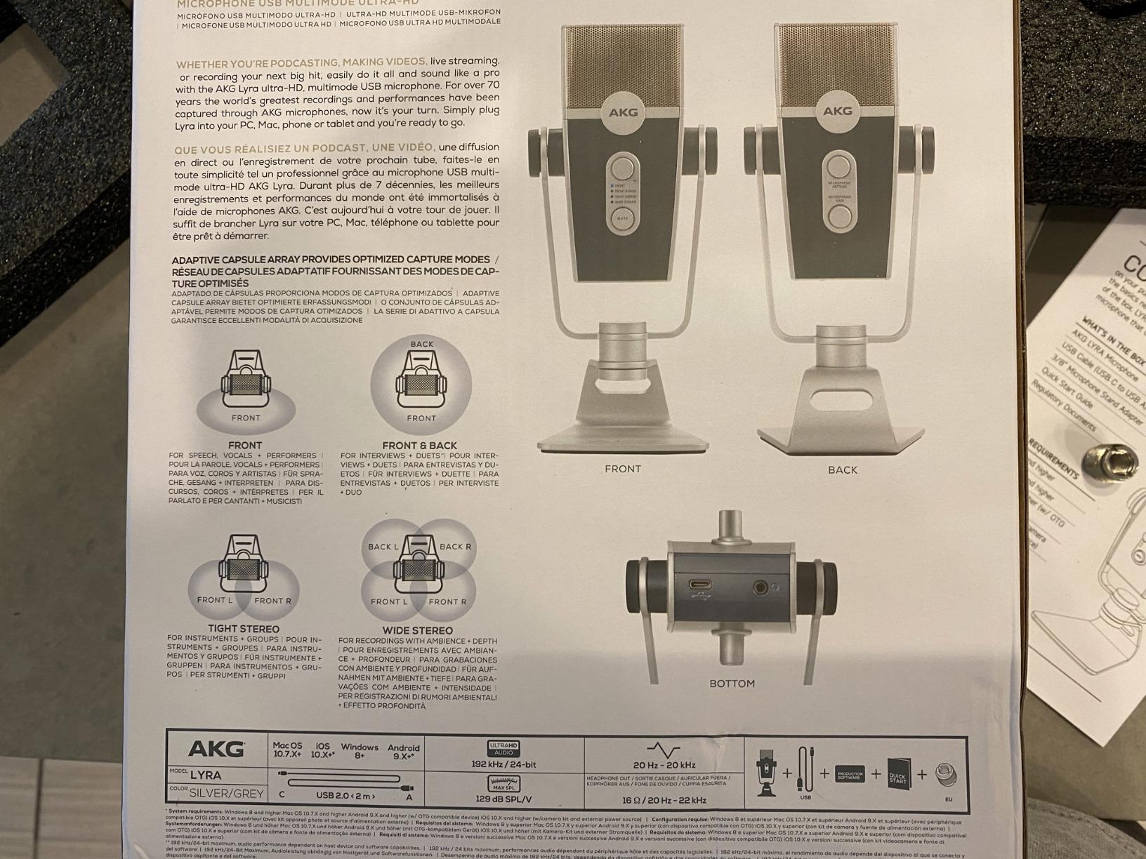 AKG Pro Audio Lyra Ultra-HD USB C Microphone for Recording, Streaming, Gaming, Podcasting, ASMR on PC and Mac, Condenser Mic for Laptop or Computer, Adjustable Stand, Plug and Play customer photo 2