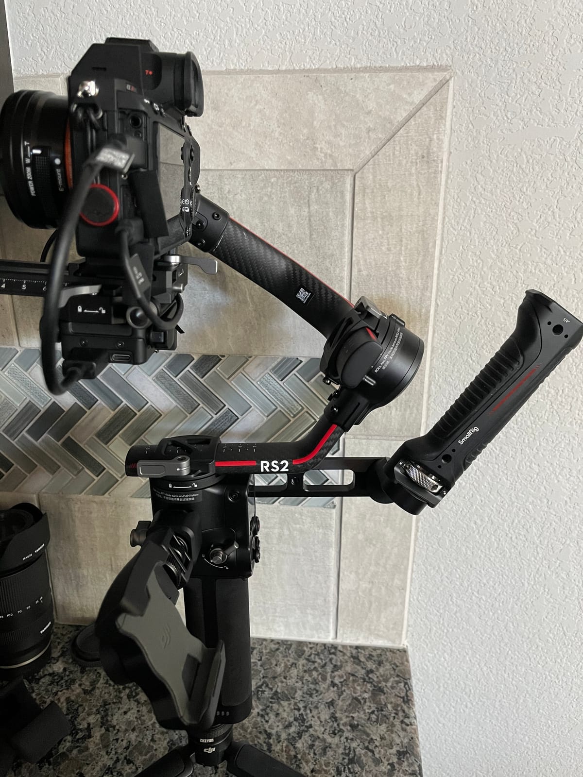 DJI RS 2 Combo - 3-Axis Gimbal Stabilizer for DSLR and Mirrorless Cameras, Nikon, Sony, Panasonic, Canon, Fuji, 10lbs Tested Payload, 1.4” Full-Color Touchscreen, Carbon Fiber Construction, Black customer photo 2