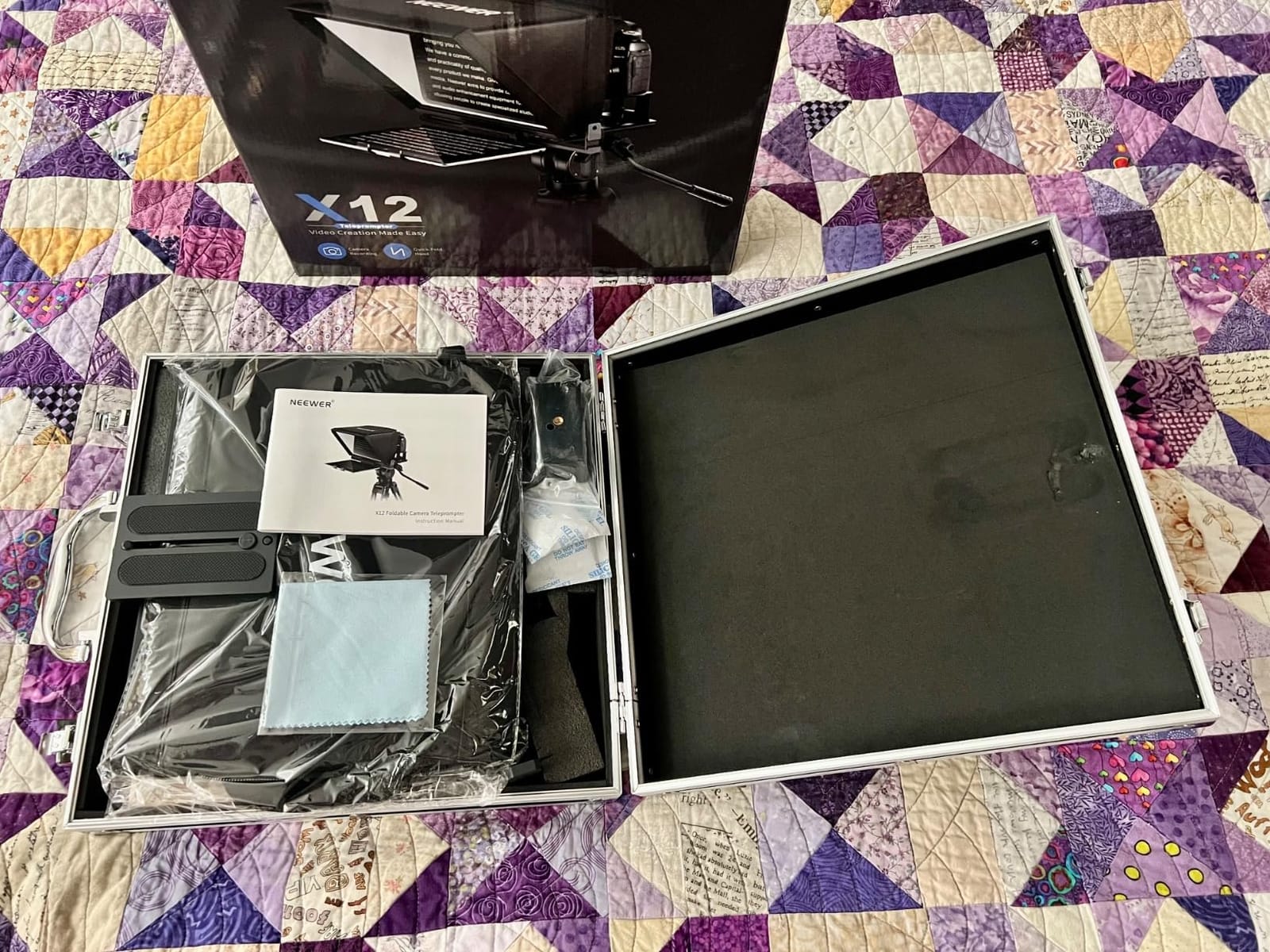 NEEWER X12 14 Inch Aluminum Alloy Teleprompter for iPad Tablet Phone Camera customer photo 2