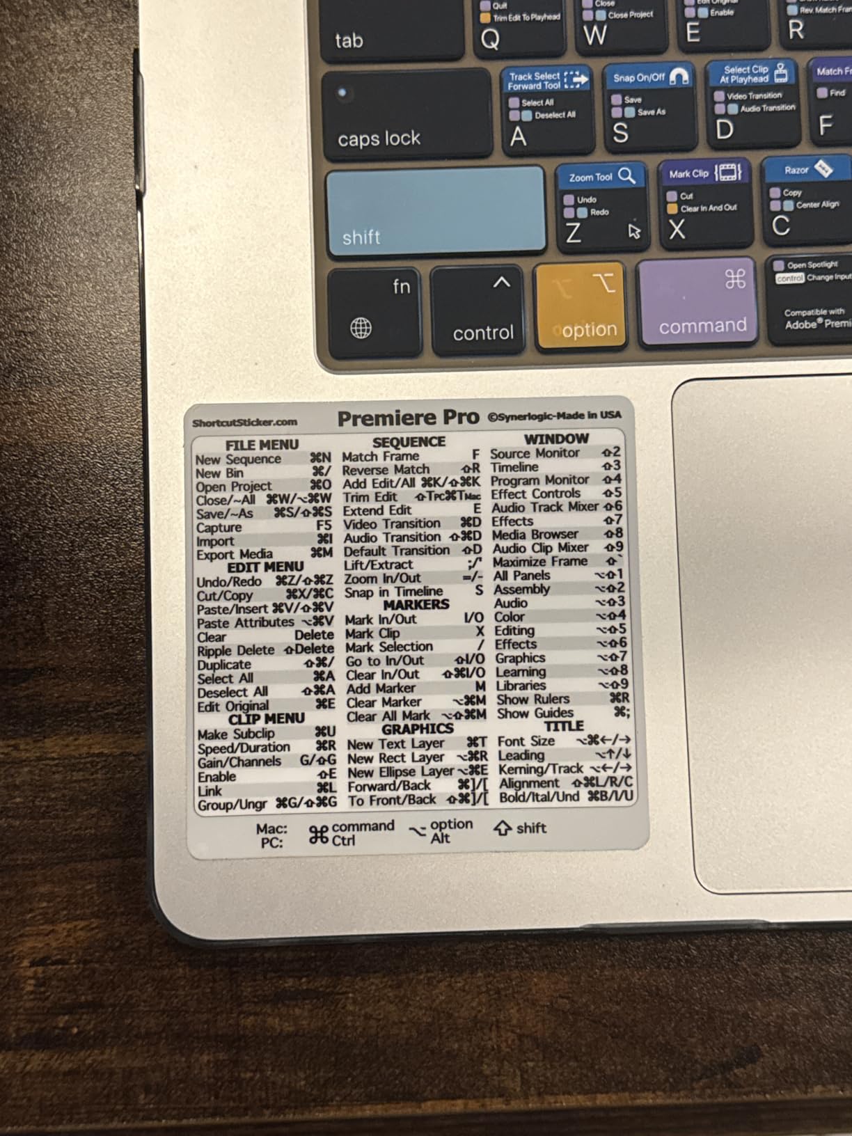 Synerlogic for Adobe After Effects Quick Reference Keyboard Shortcut Sticker for Any MacBook or Windows PC customer photo 2