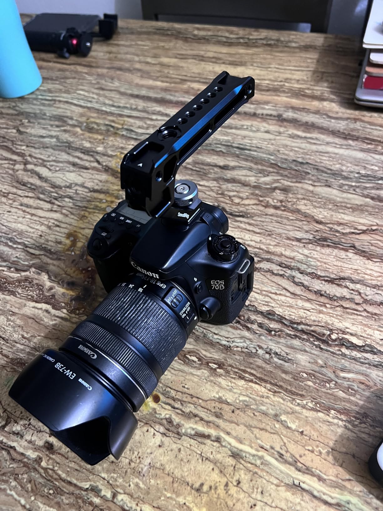 SmallRig Lightweight Top Handle Grip for DSLR Camera Cage - 3764 | with 5 Built-in Cold Shoe Mounts, 1/4