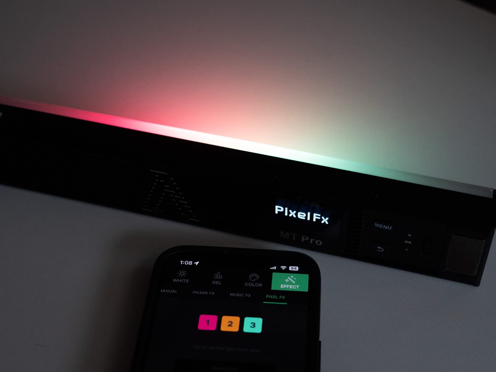 Aputure MT Pro RGB Video Light Wand Stick, 7.5W CCT 2000K-10000K, Pixel-Mappable RGBWW Mini LED Tube Light, Sidus Link App/DMX/RDM Control customer photo 2