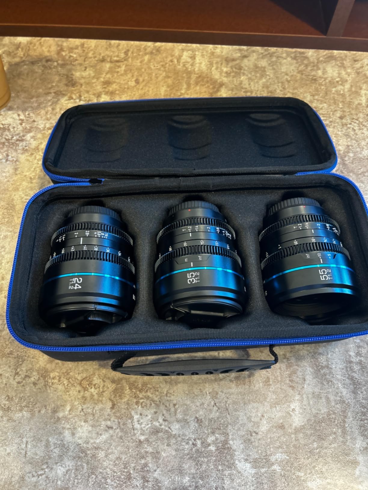 SIRUI Night Walker S35 Manual Focus Cine Lens Set, 24mm, 35mm, 55mm, T1.2 Large Aperture Lens for E Mount Cameras, FX30, ZVE-10, A6500, A6600 (MS-3SEB, Black) customer photo 1