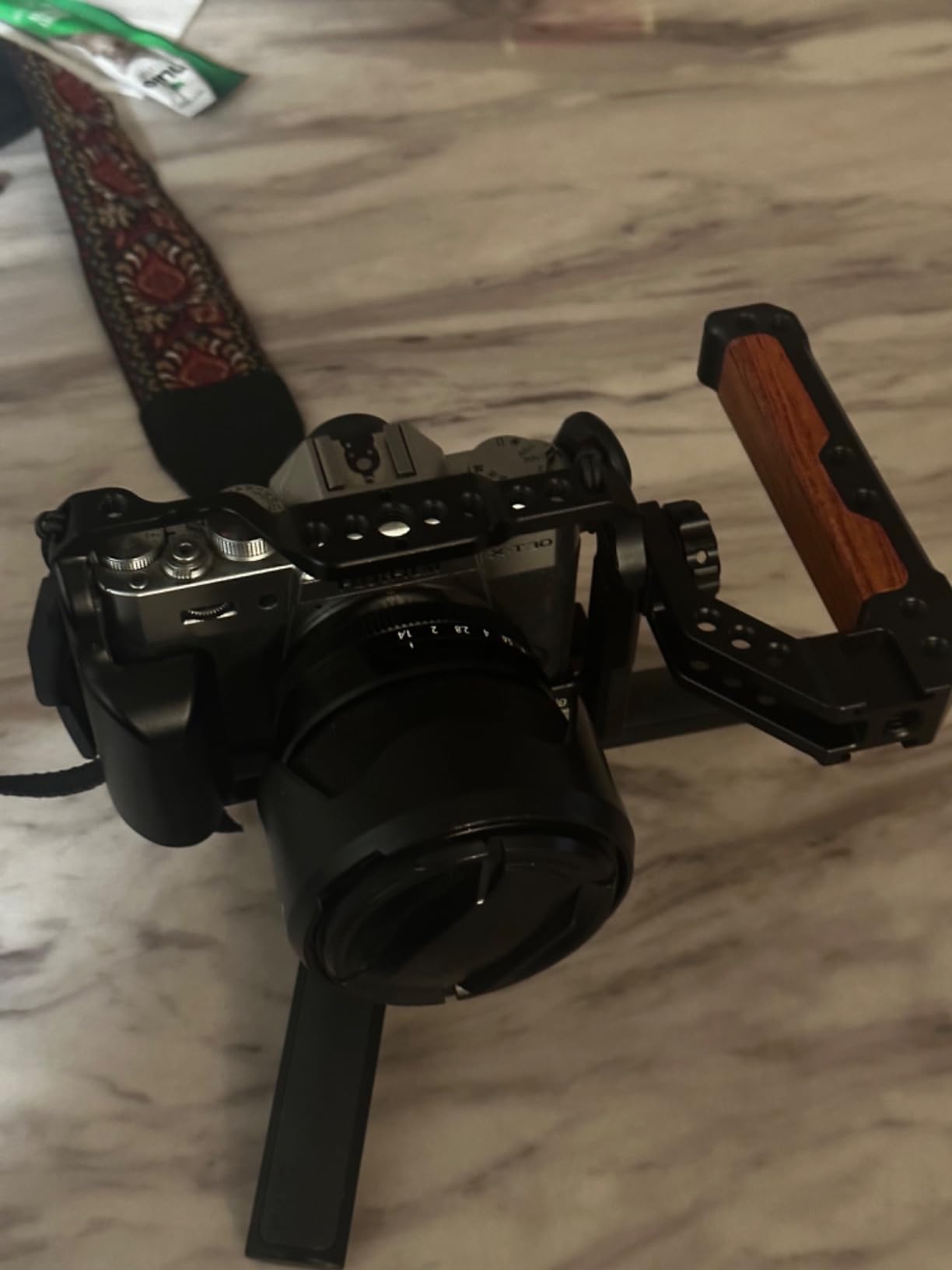 Wooden Camera Top Handle with 3/8