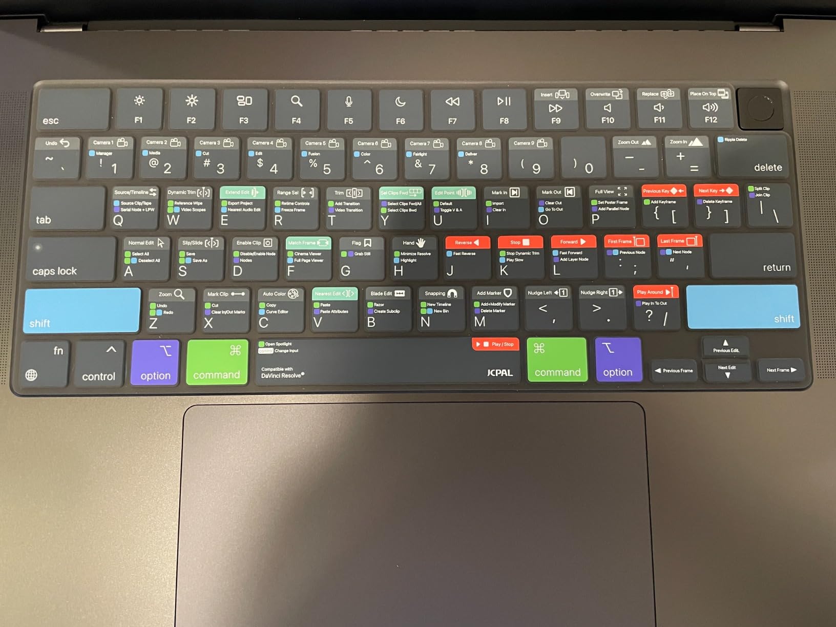 JCPal Davinci Resolve Shortcut Guide Keyboard Cover for MacBook Pro/Air/Neo | 120+ Shortcuts, Ultra-thin, Semi-transparent, US Layout; Fits MacBook Pro 14 & 16 inch M1-M5, Air 13 & 15 inch M2-M5 & Neo customer photo 1