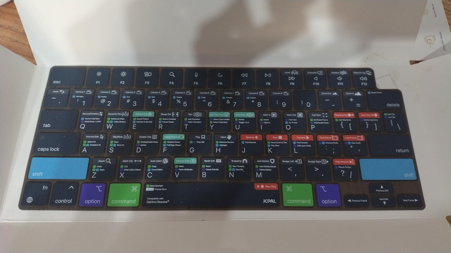 JCPal Davinci Resolve Shortcut Guide Keyboard Cover for MacBook Pro/Air/Neo | 120+ Shortcuts, Ultra-thin, Semi-transparent, US Layout; Fits MacBook Pro 14 & 16 inch M1-M5, Air 13 & 15 inch M2-M5 & Neo customer photo 2