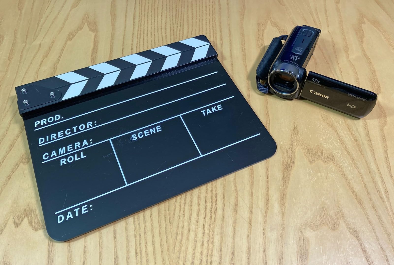 Directors Clapboard for Film, Hollywood Movie Clapper Board | Cut Action Scene Film Slate Clapboard with Magnetic Blackboard Eraser, Two Custom Pens, Cleaning Cloth and Hex Wrench customer photo 2