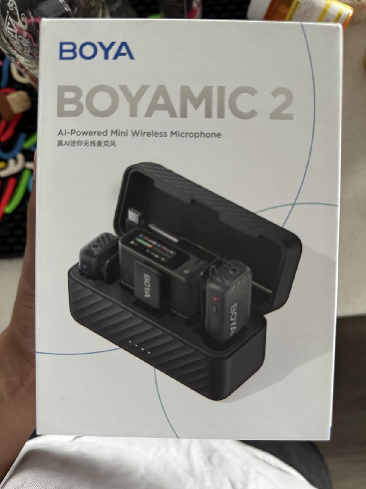 BOYA BOYAMIC 2 Wireless Microphones for iPhone 15-16/Android/PC/Camera, AI Noise Cancellation, 32-bit Float Internal Recording, 984ft Range, 54H Battery with Charging Case for Recording customer photo 1
