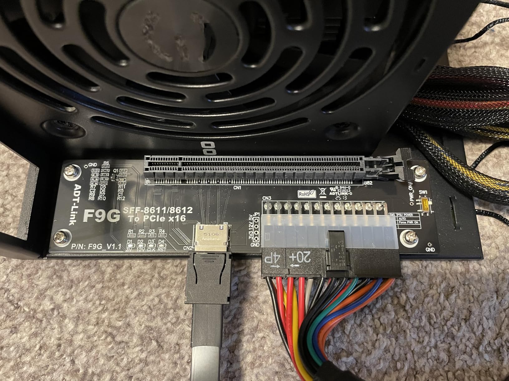PCIe 4.0 x4 64Gbps Compatible eGPU DOCK, with OCuLink SFF-8612 8311 to PCIe x16 and SFF-8611 Male Cable, Enclosure supports Standard ATX Power and External Graphics Cards GPU for Laptop Mini PC customer photo 1