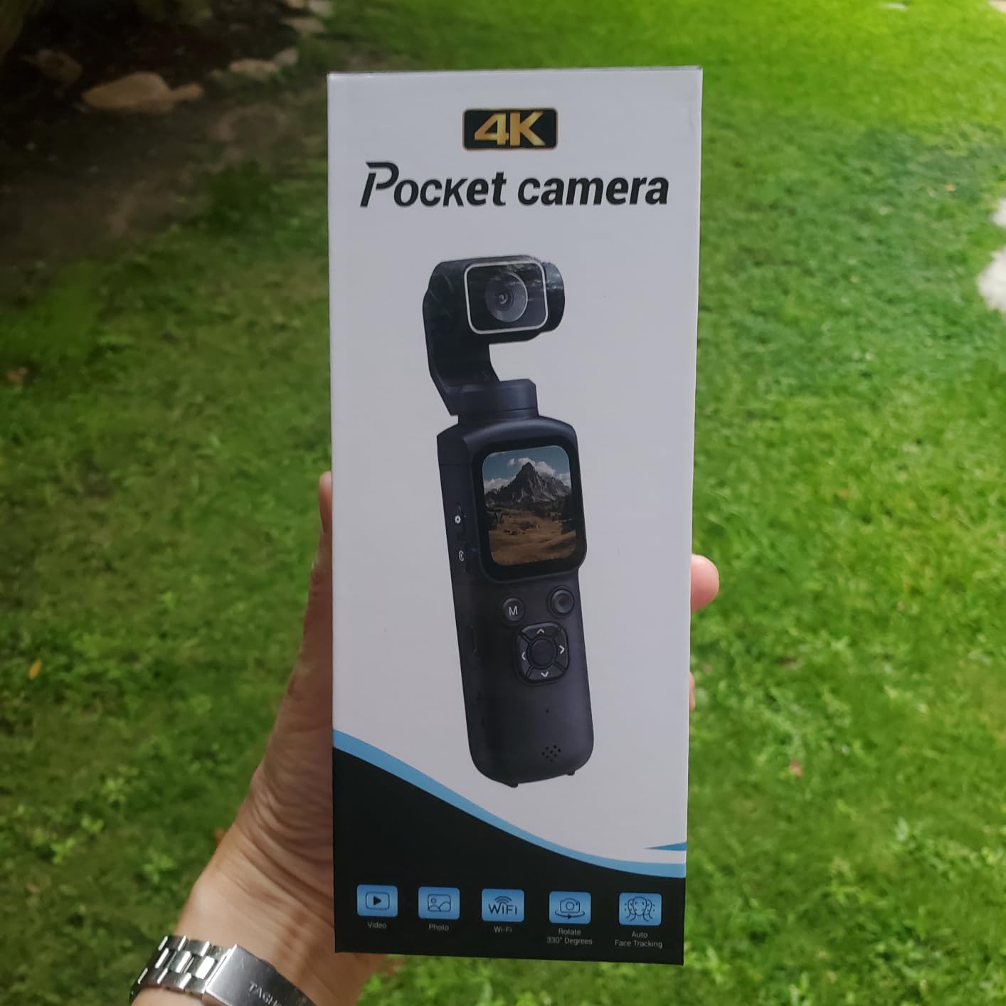 4K Vlogging Camera, Pocket Digital Camera, 330° Rotating Lens | Auto subject framing and WiFi sharing for YouTube, TikTok and travel, includes 16GB card, mini tripod and carrying bag customer photo 2