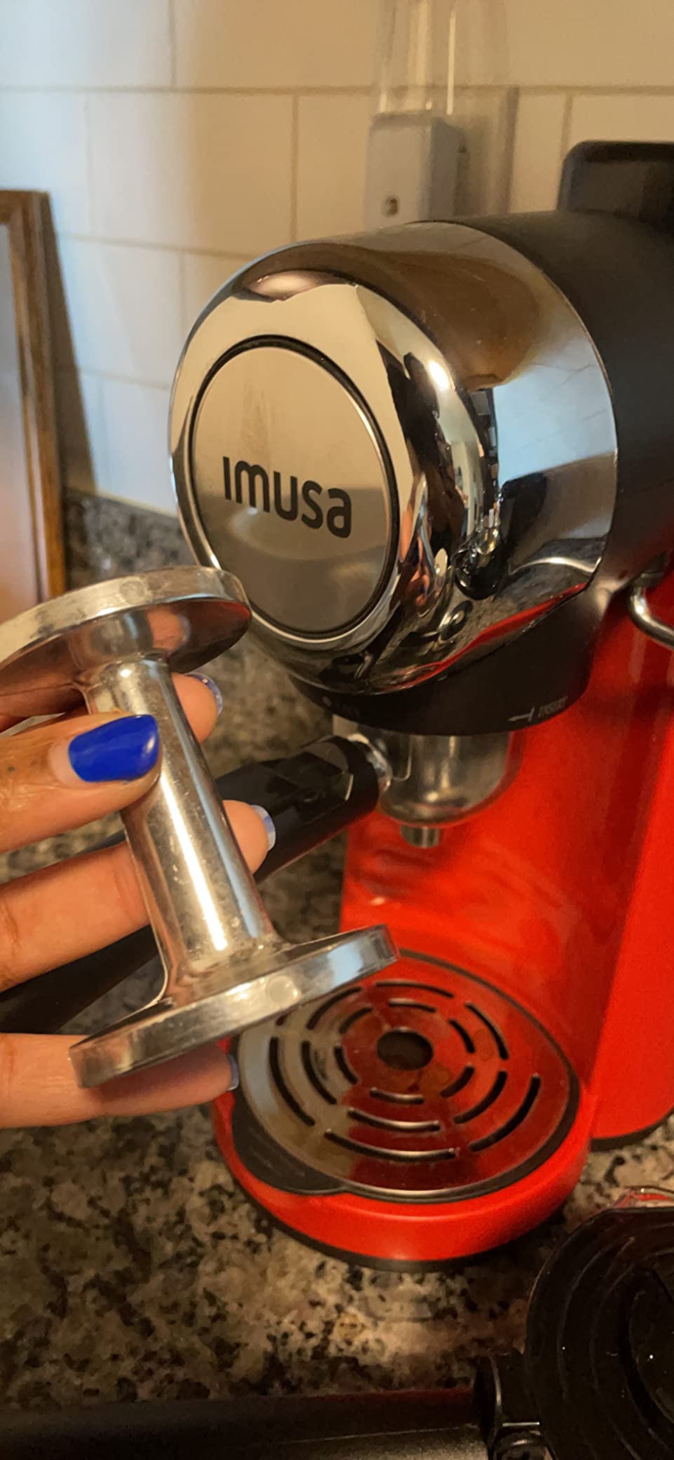 RSVP International Espresso Coffee Kitchen Tool Home and Commercial Use, Dual Sided Tamper, Aluminum Alloy customer photo 2