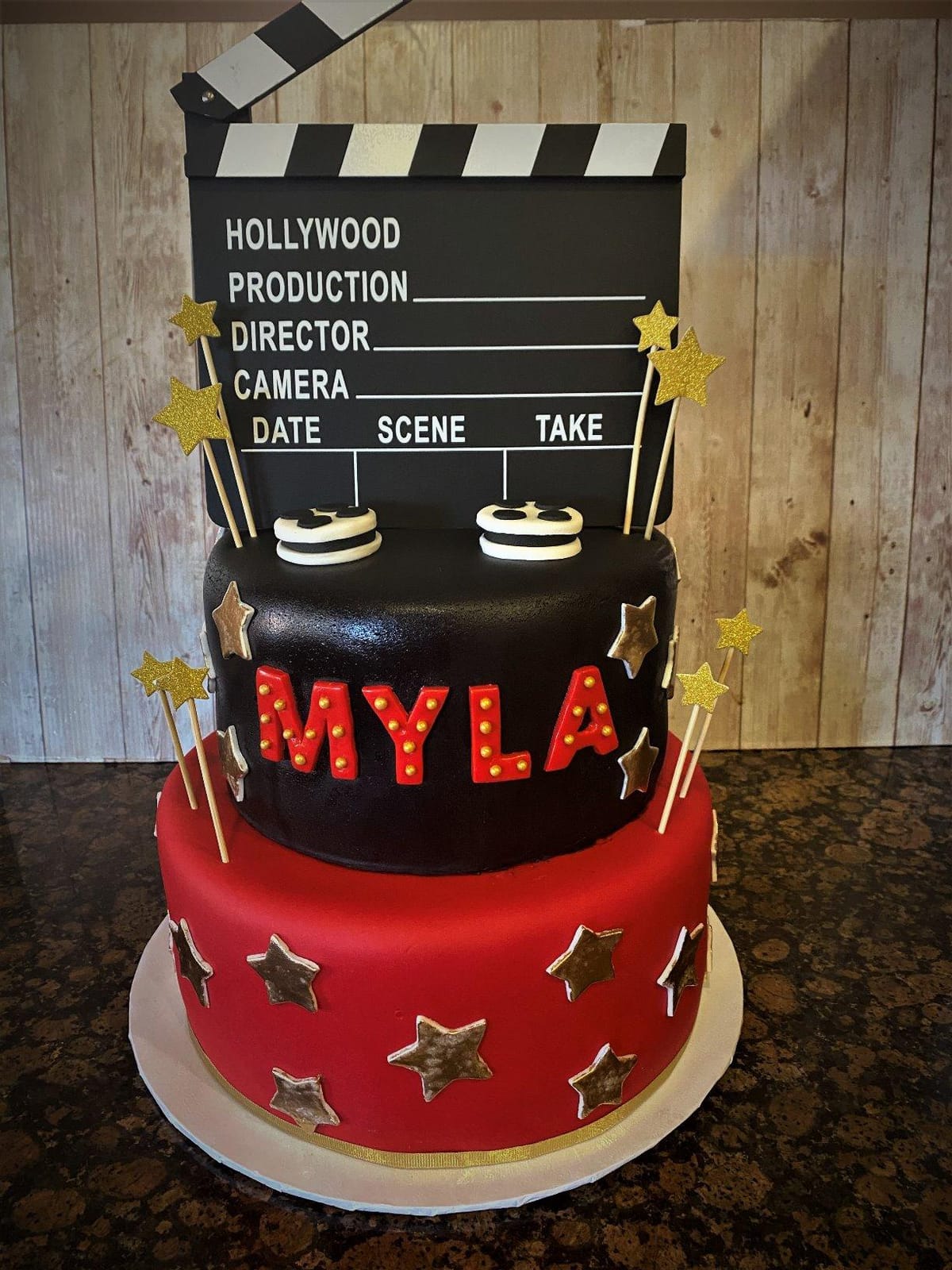 Premium Wooden Hollywood Director's Clapboard with Black & White Finish - 7