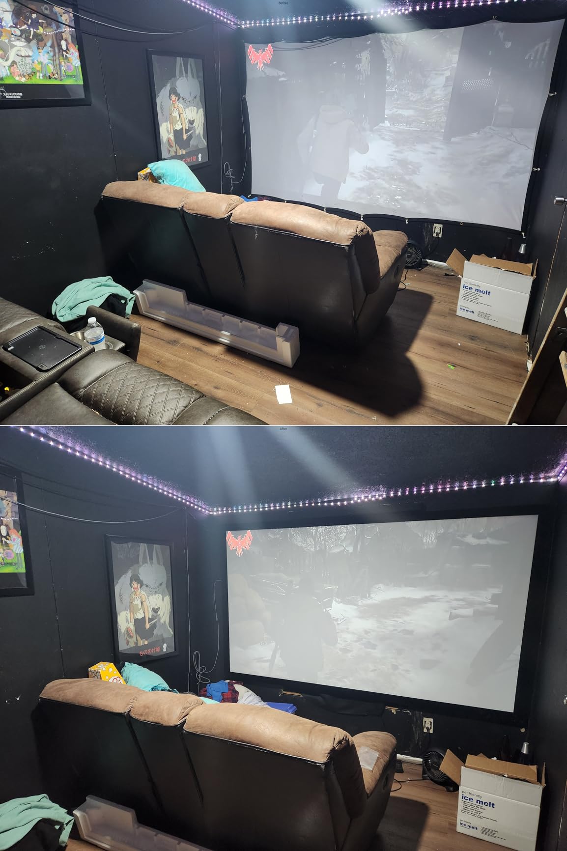Silver Ticket Products STR Series 6 Piece Home Theater Fixed Frame 4K / 8K Ultra HD, HDTV, HDR & Active 3D Movie Projection Screen, 16:9 Format, 100
