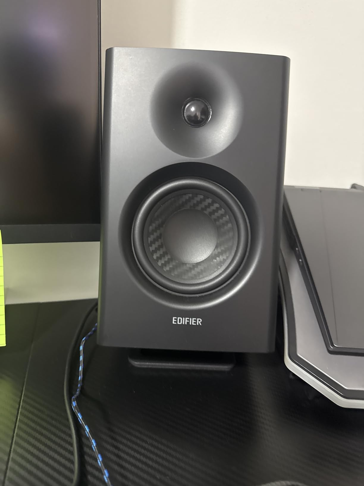 Kanto S2 Tilted Desktop Speaker Stands for Small Speakers & Compact 2”-3” Studio Monitors | Supports 6 lbs | Damping Foam Padding | Black, Pair customer photo 2