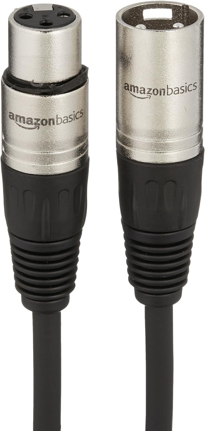 Amazon Basics XLR Male to Female Microphone Cable for Recording Studio, Speaker or PA System, All Copper Conductors, 3-Pin, Shielding, 6MM PVC Jacket, 25 Foot, Black customer photo 1