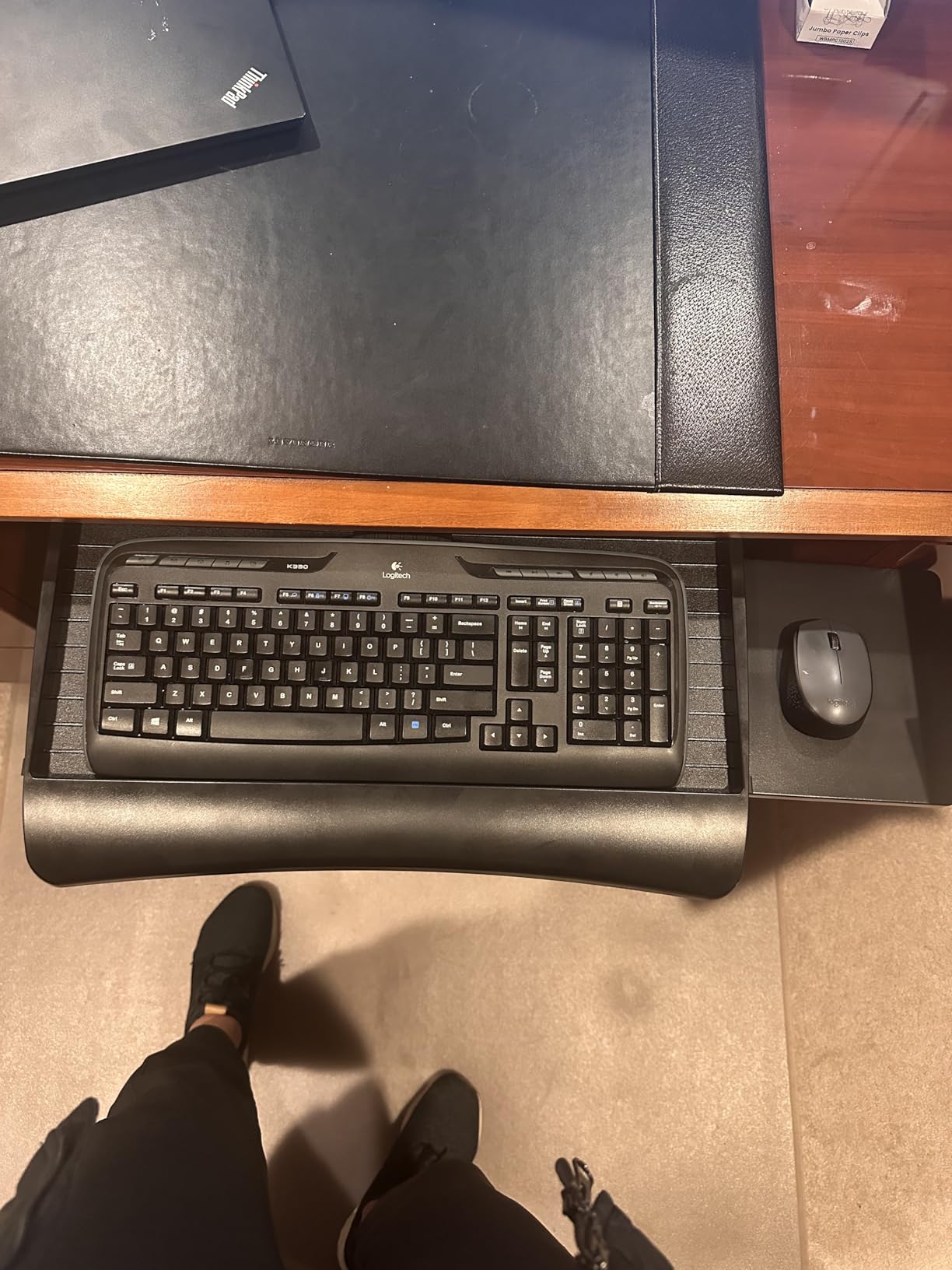 Mount-It! Keyboard Tray Under Desk with Adjustable Mouse Platform – Easy-Glide Sliding Drawer Under Desk Slide Out – Ergonomic Under Key Board Shelf for Office, Gaming, and Workstations customer photo 2