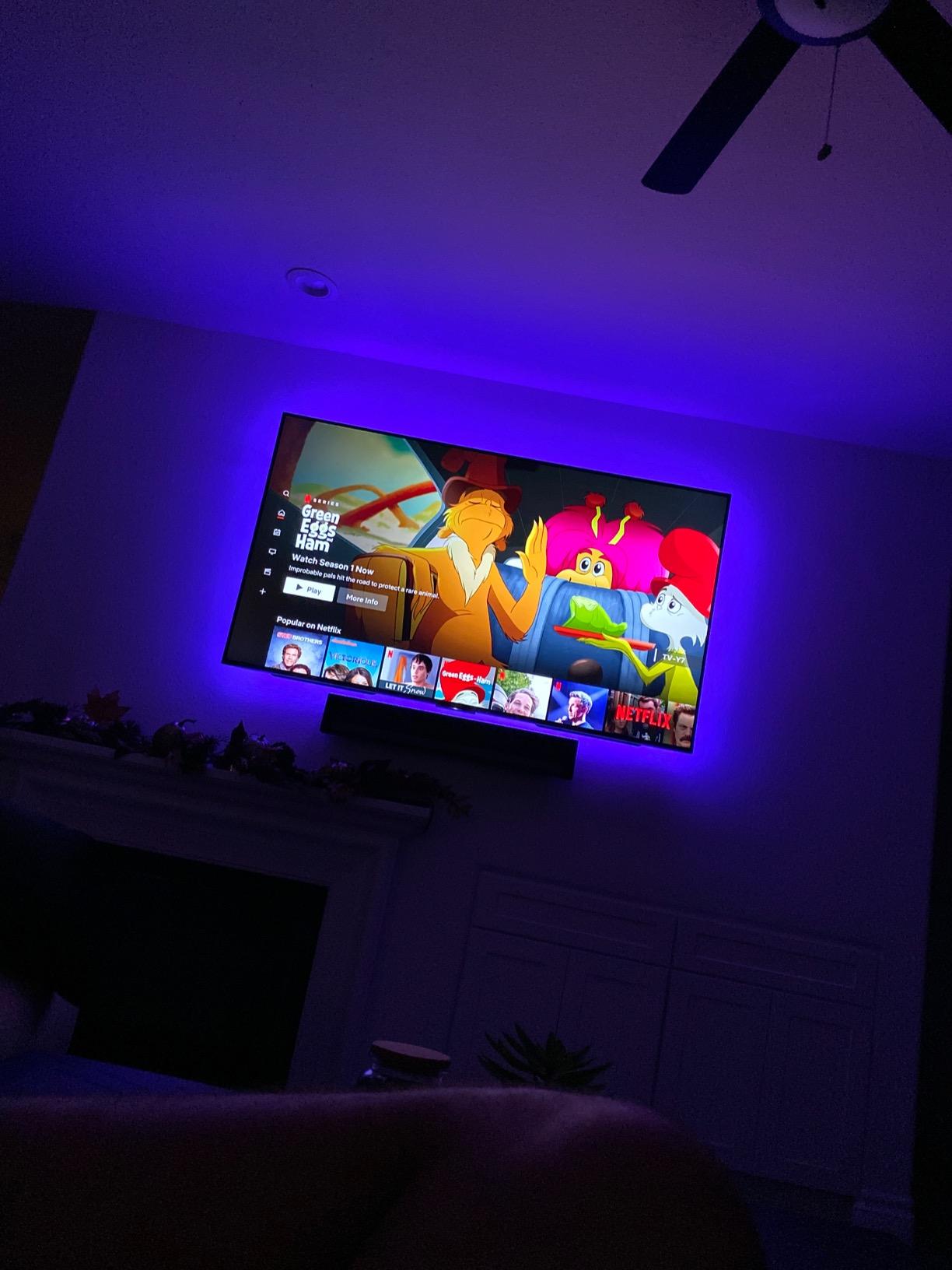HAMLITE Led Lights for TV 70 75 80 82 Inches, 18Ft USB TV LED Backlight Behind TV Monitor HDTV Wall Work Space Decor -RGB Color Changing Led Strip Lights for Gaming Room Decor, Ambient Lighting customer photo 2