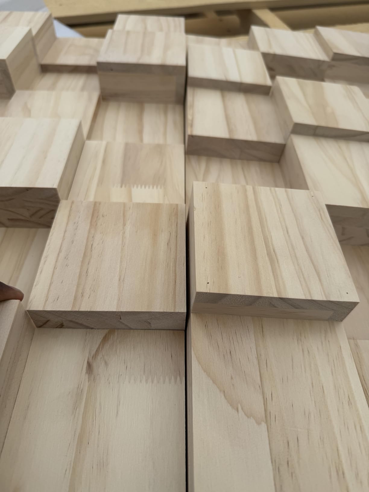 BXI Wood Sound Diffuser - 24 X 24 X 2.8 Inches Thick Acoustic Diffusion Panels Add Listening Room Musical Liveliness, Quadratic Residue Diffusor for Wall and Ceiling Acoustical Treatment (2D) customer photo 2