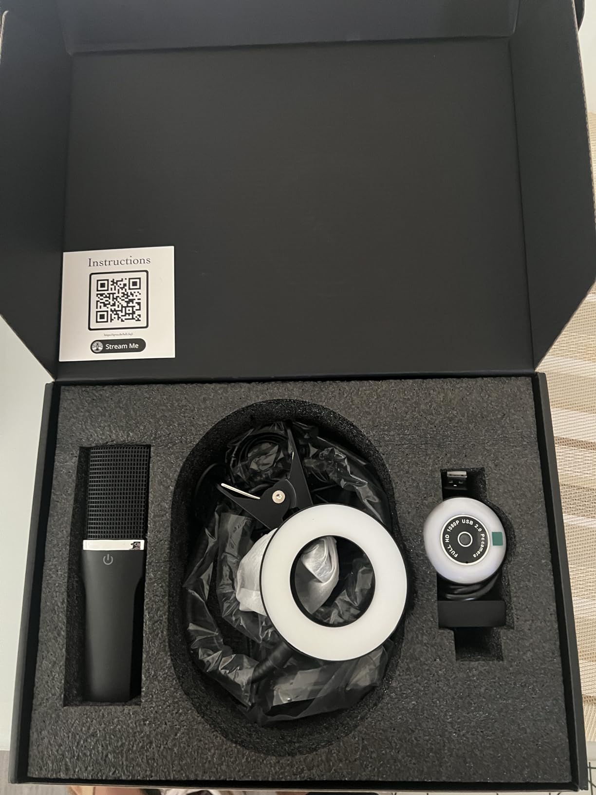 Webcam Streaming Kit, 1080P Webcam, RGB Mic & LED Light for PC/Mac. Not PS5 customer photo 2