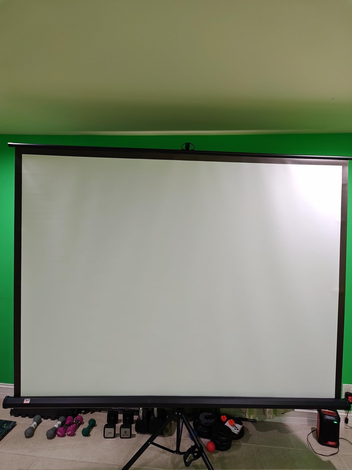 Projector Screen with Stand 100 inch 16:9 for Movies & Presentations customer photo 1