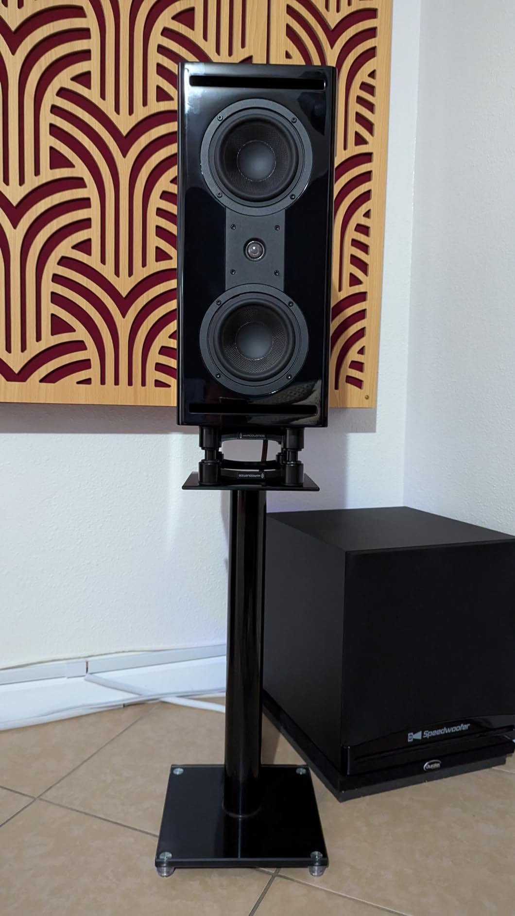 IsoAcoustics Iso-Stand Series Speaker Isolation Stands with Height & Tilt Adjustment: Iso-155 (6.1” x 7.5”) Pair customer photo 1