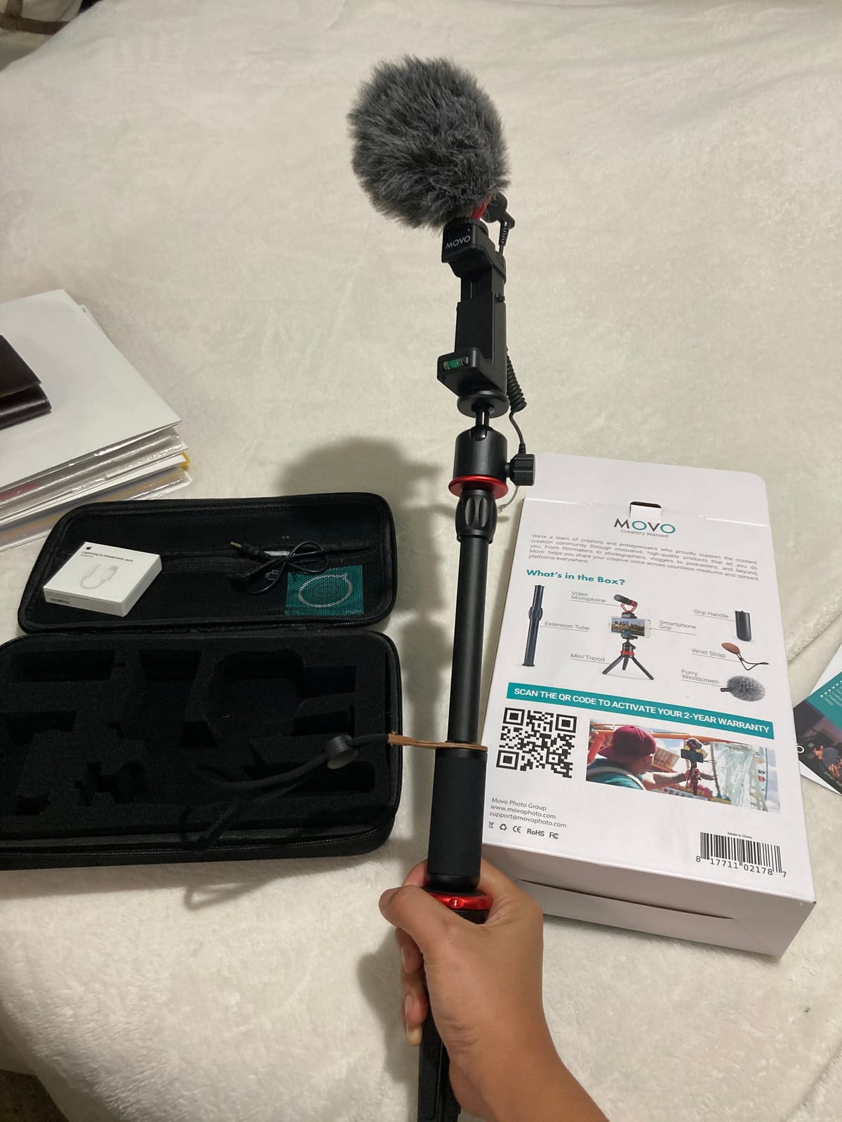 Movo VXR10+ Smartphone Vlogging Kit with Mini Tripod, Phone Grip, and Video Microphone Compatible with iPhone and Android - for YouTube, TIK Tok, Filming, Vlogging customer photo 2