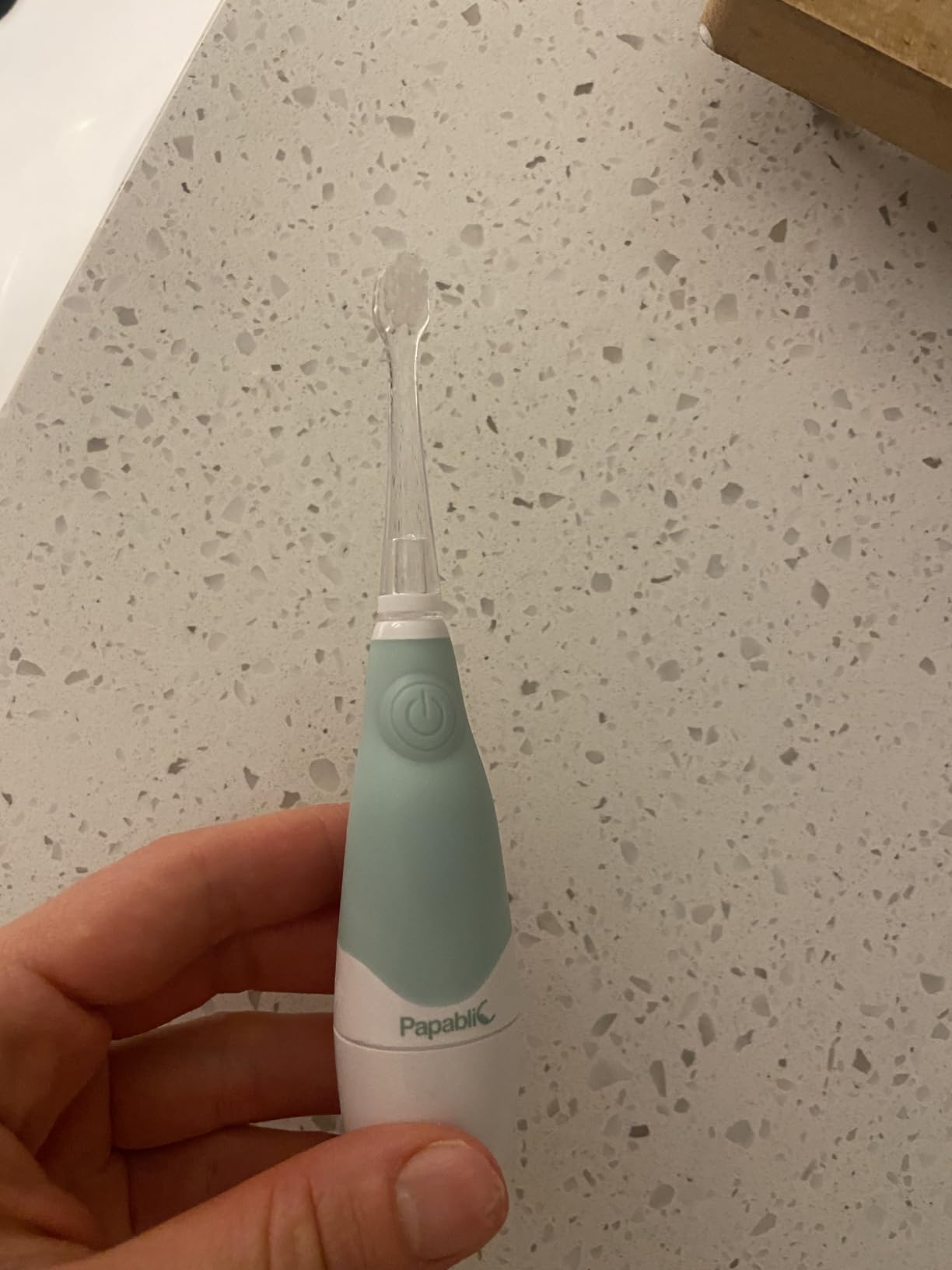 Papablic Baby Sonic Electric Toothbrush for Aged 0-3 Toddler, Blue customer photo 1