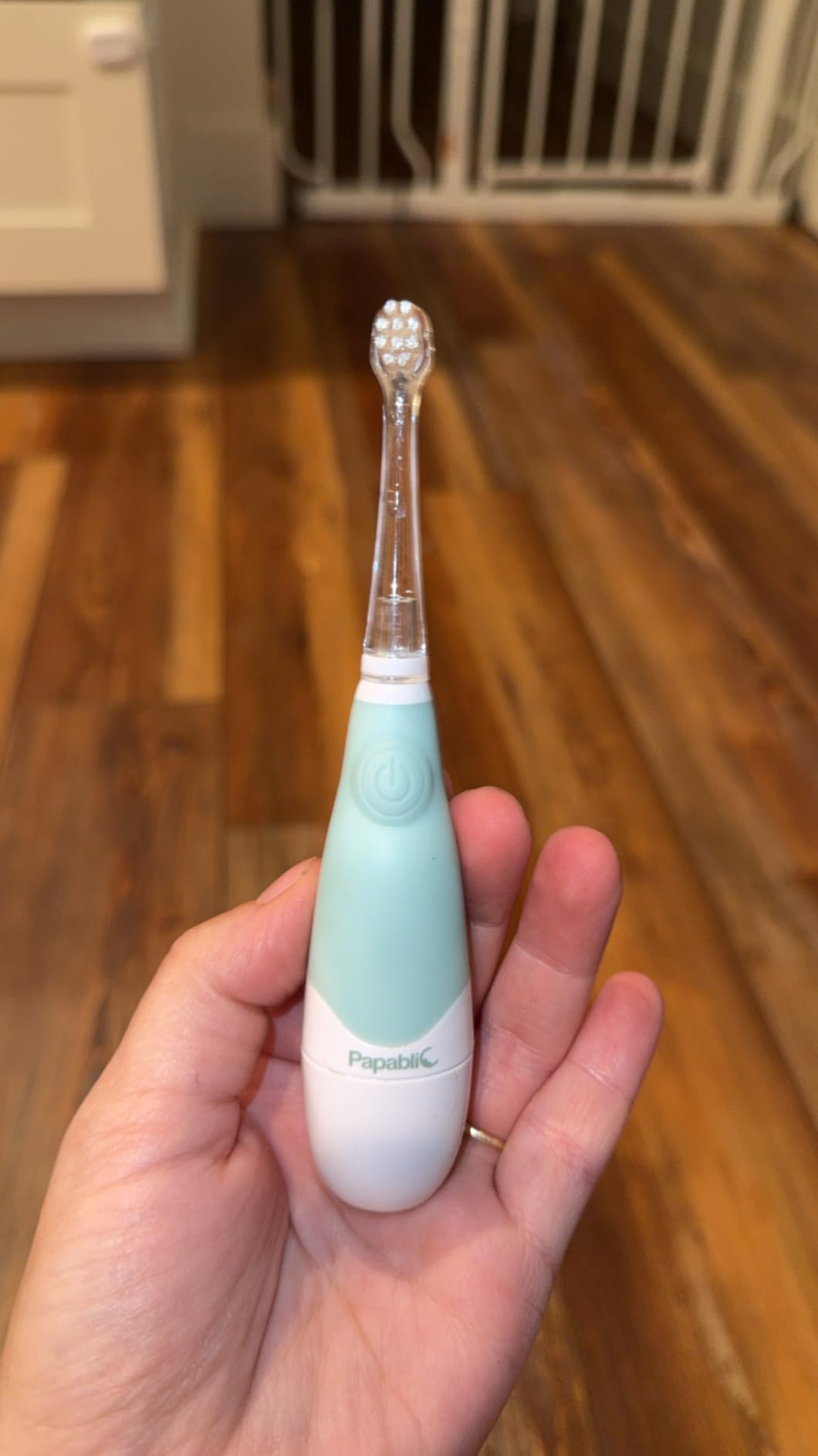 Papablic Baby Sonic Electric Toothbrush for Aged 0-3 Toddler, Blue customer photo 2