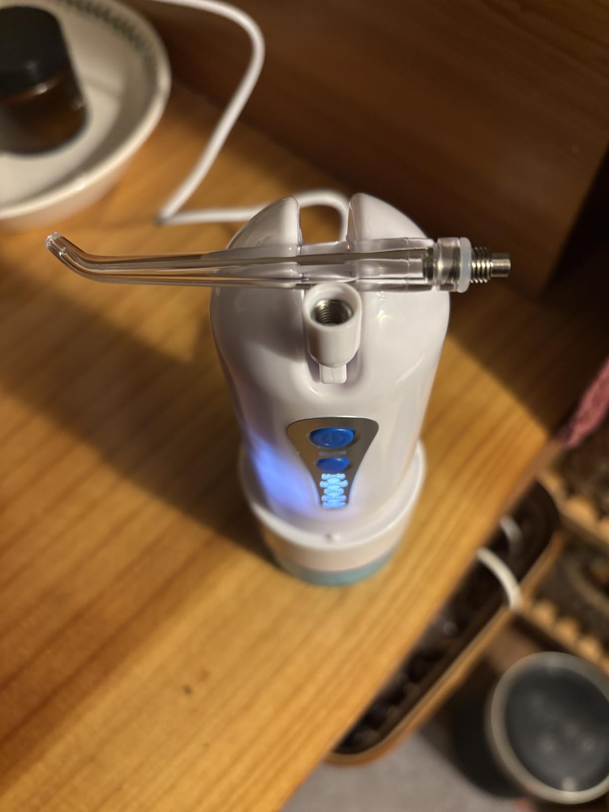 Water Dental Flosser for Teeth Cleaning and Flossing with Travel Size Case – Rechargeable Oral Irrigator, KOOVON Portable Water Flosser for Adults, IPX7 Waterproof, 5 Jet Tips & 4 Modes, Blue customer photo 2
