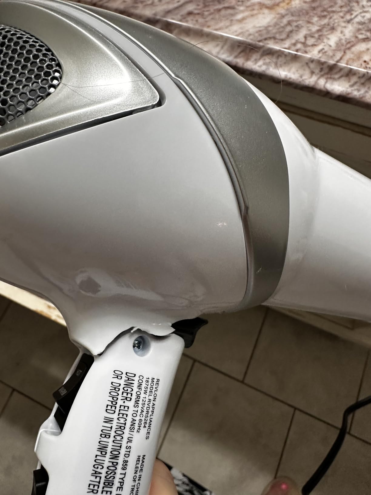 REVLON Infrared Ionic Hair Dryer with Diffuser & Concentrator, White customer photo 2