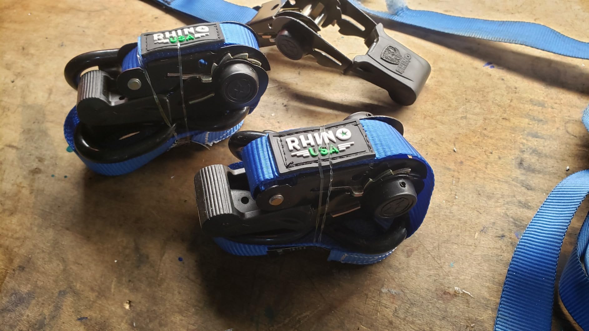 Rhino USA Ratchet Straps Tie Downs (4-Pack) - 1in x 15ft with S Hooks customer photo 1