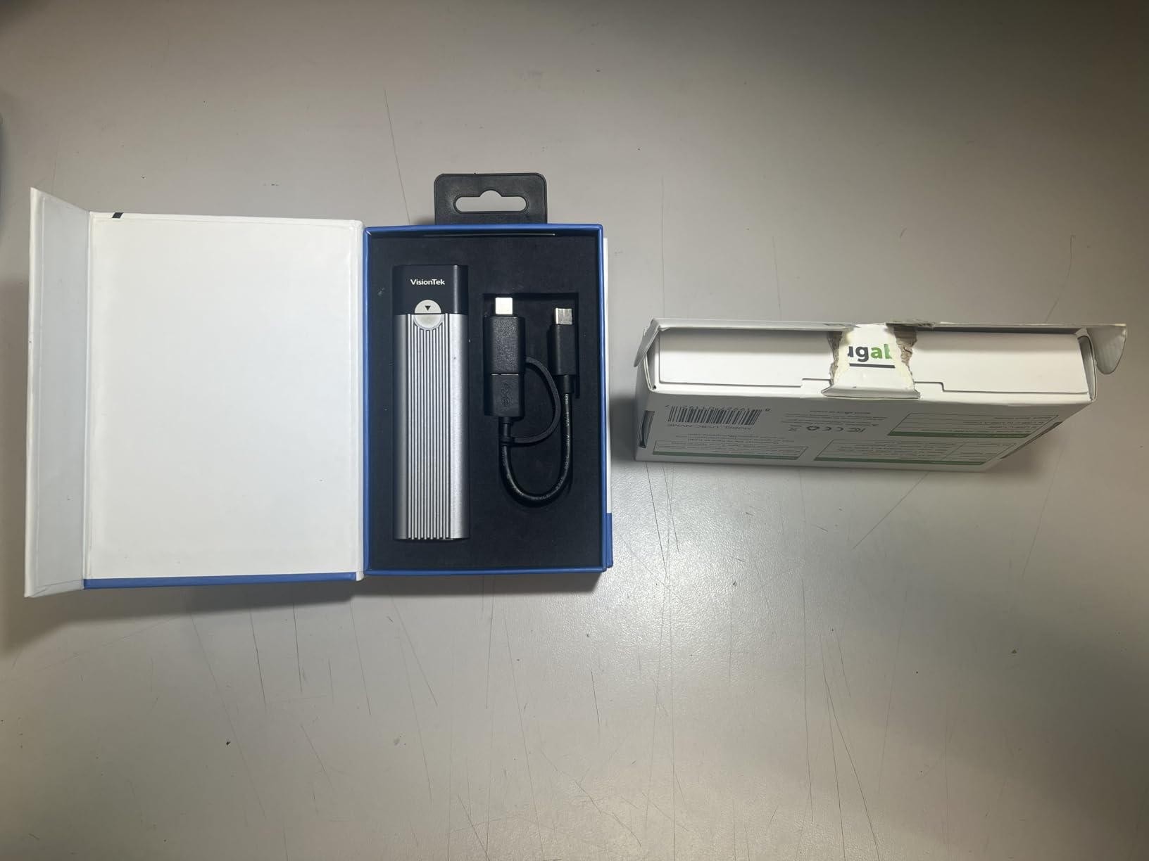 Plugable M.2 NVMe SSD Enclosure; Tool-Free & Driverless, USB 3 Type-C, Including Thunderbolt and USB4, at 10Gbps. for M.2 NVMe SSDs 2230 to 2280 PCIe Gen 3 and 4. USB Cables Included customer photo 1