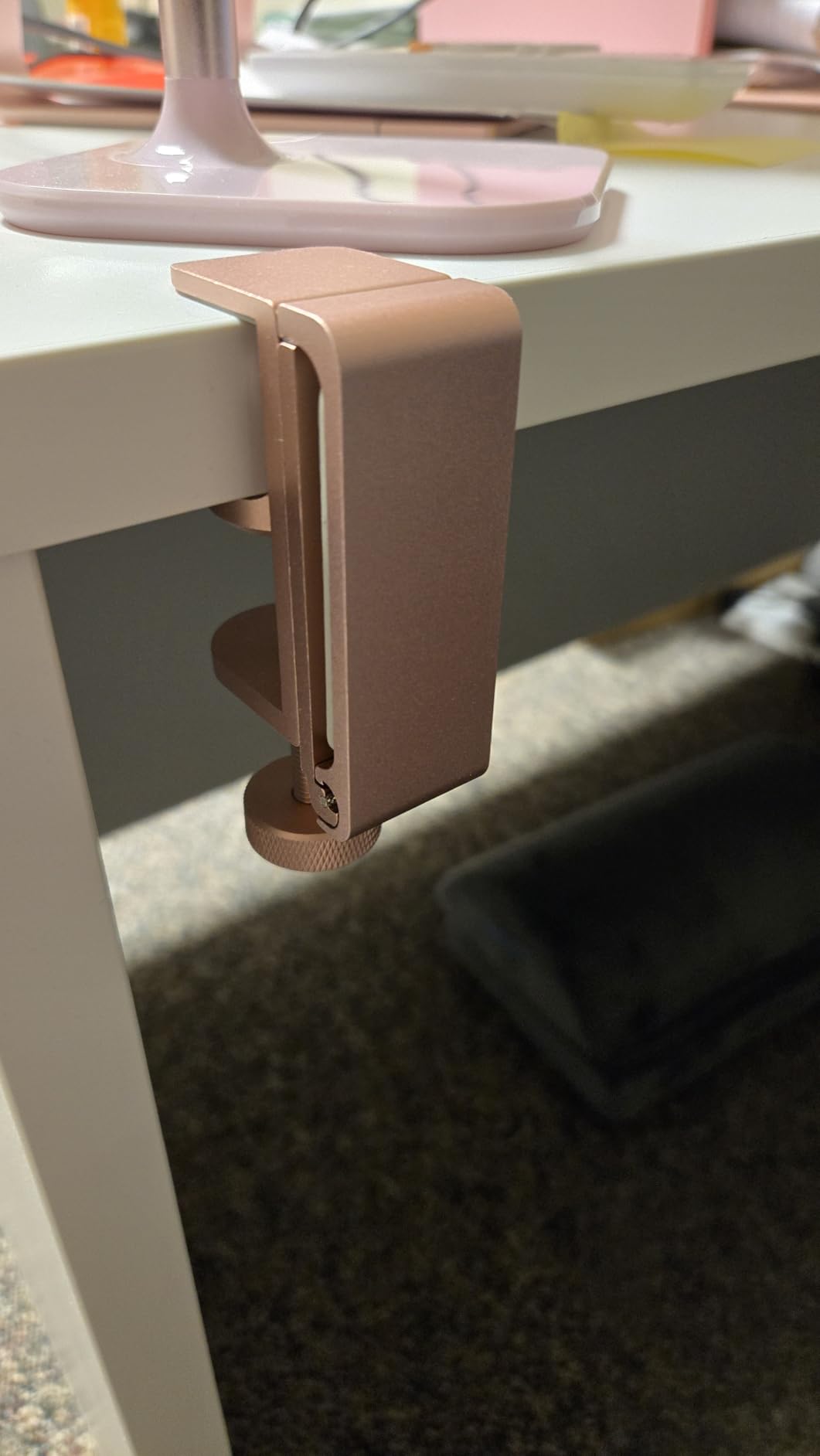 New Foldable Headphone Stand Hanger Holder Aluminum Headset Soundbar Stand Clamp Hook Under Desk Space Save Mount, Universal Fit Gaming Headphones, Black customer photo 2