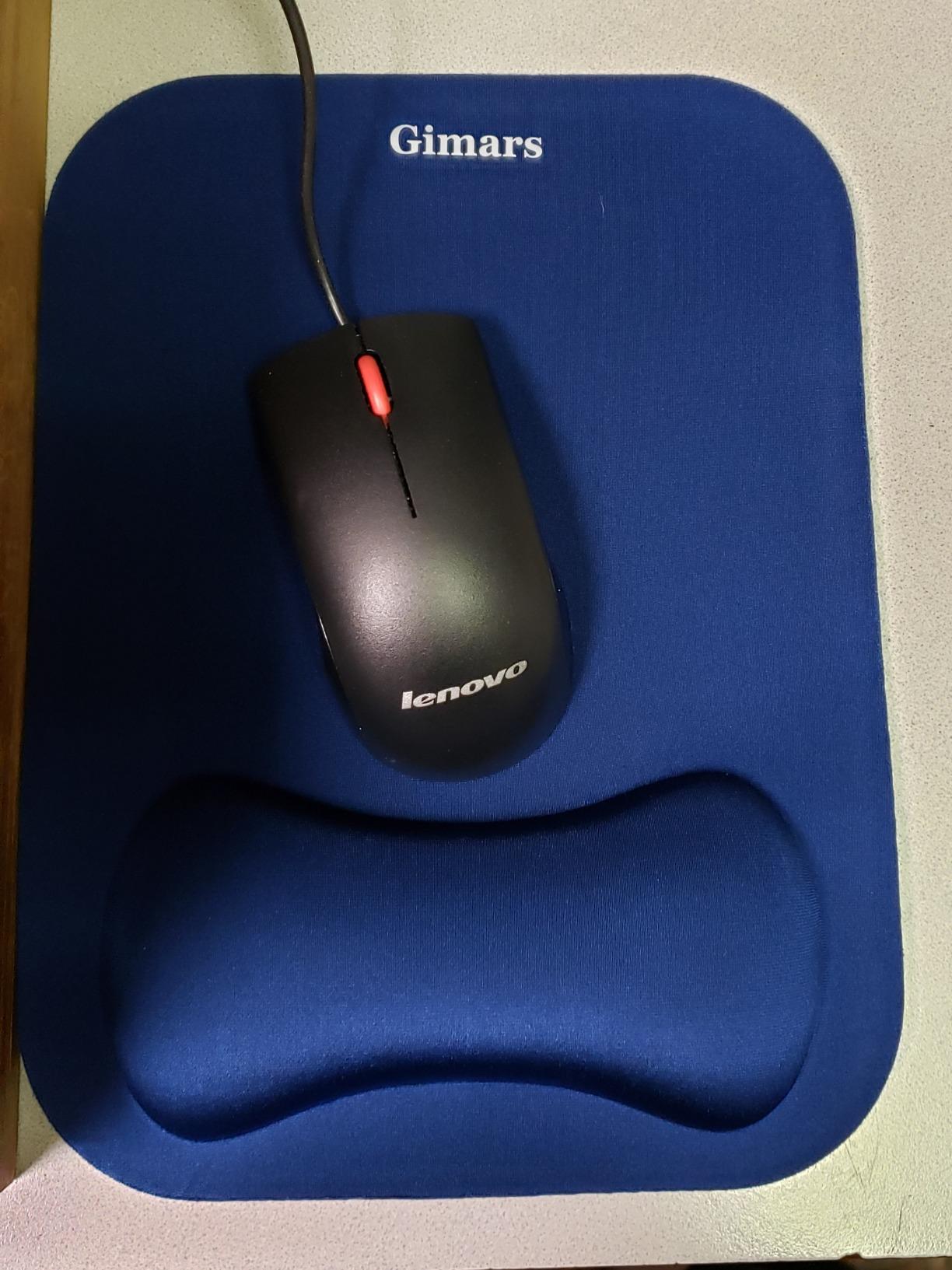 Gimars Elongate Smooth Lycra Fabric Ergonomic Mouse Pad Wrist Support, Gel Memory Foam Cushion Set Keyboard Wrist Rest Support, Pain Relieve for Computer, Laptop, Office, School, Home, Gaming, Black customer photo 1