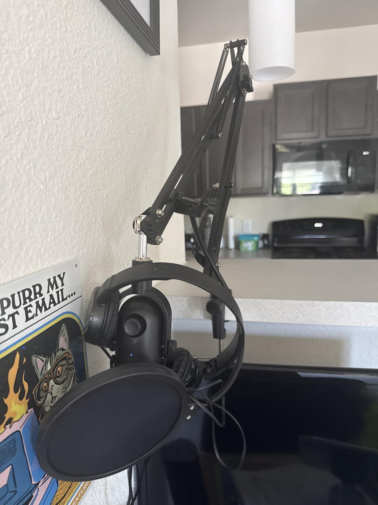 InnoGear Microphone Stand Mic Boom Arm for Blue Yeti HyperX QuadCast S SoloCast Snowball Fifine K669B and other Mic, with Shock Mount Windscreen Pop Filter Mic Clip Holder Cable Ties, Medium customer photo 2