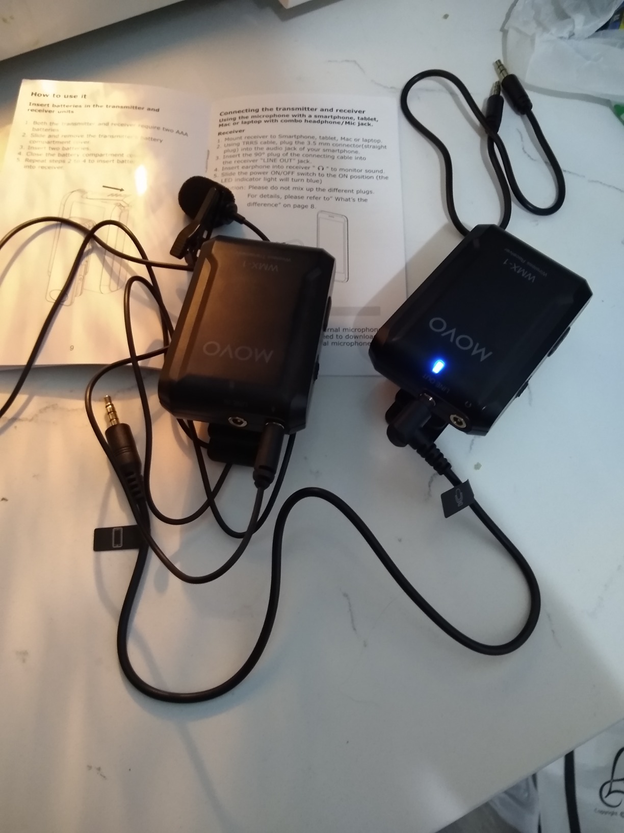 Movo WMX-1 2.4GHz Wireless Lavalier Microphone System Compatible with DSLR Cameras, Camcorders, iPhone, Android Smartphones, and Tablets (200' ft Audio Range) customer photo 2