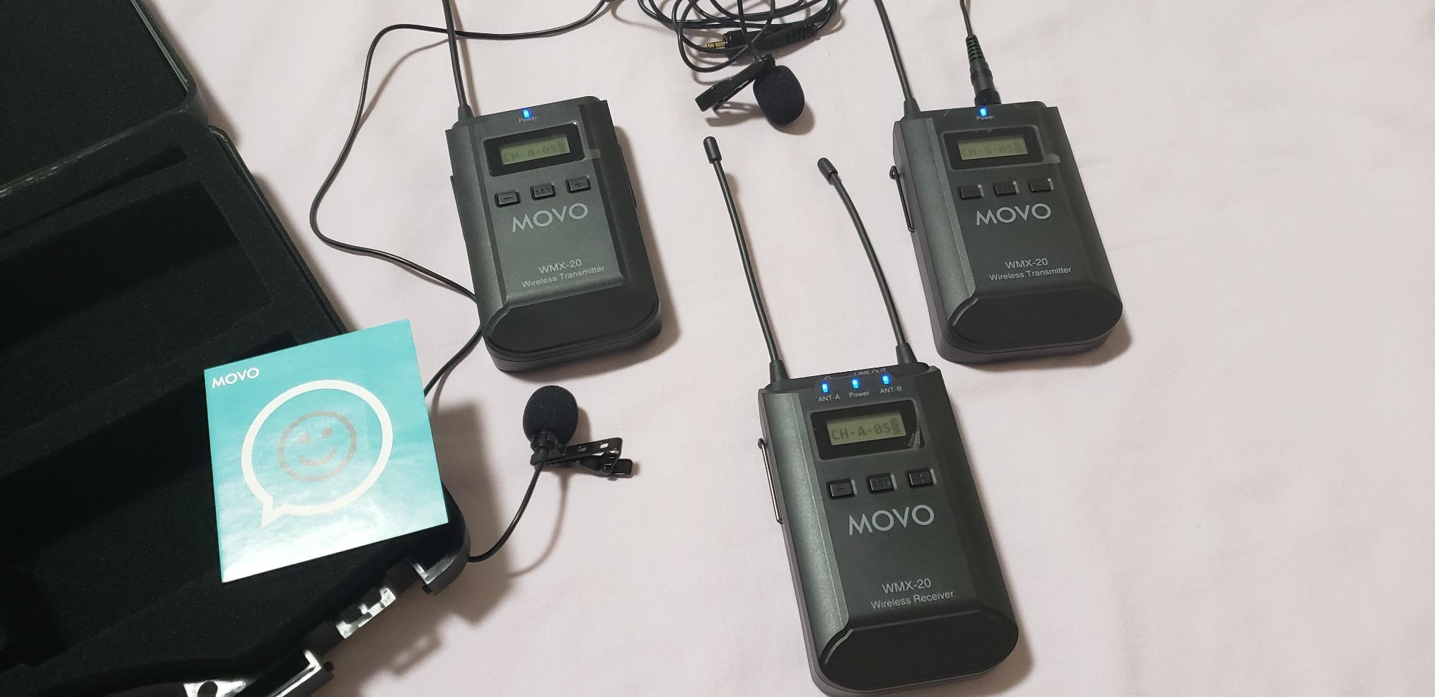 Movo WMX-20-DUO 48-Channel UHF Wireless Lavalier Microphone System with 1 Receiver, 2 Transmitters, and 2 Lapel Microphones Compatible with DSLR Cameras (330' ft Audio Range) customer photo 1