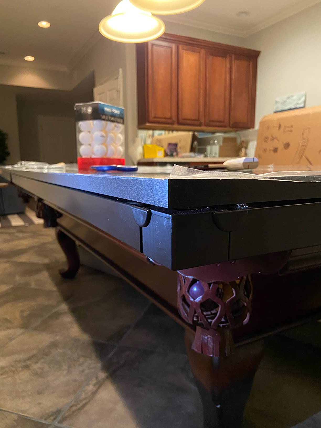 Pool Table Conversion Top - Go from Pool to Ping Pong in Seconds - Regulation Size - 9' x 5' - 19mm Thick Top - Regulation Net Set Included - Warranty: 3-Year customer photo 1