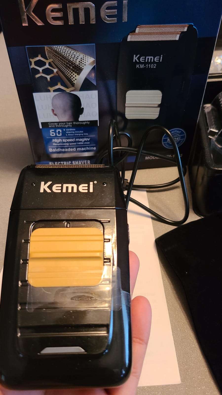 KEMEI Foil Shaver Double Electric Shaver for Men, Professional Electric Razors Head Shaver for Bald Men, Barber Supplies Cordless Rechargeable customer photo 1