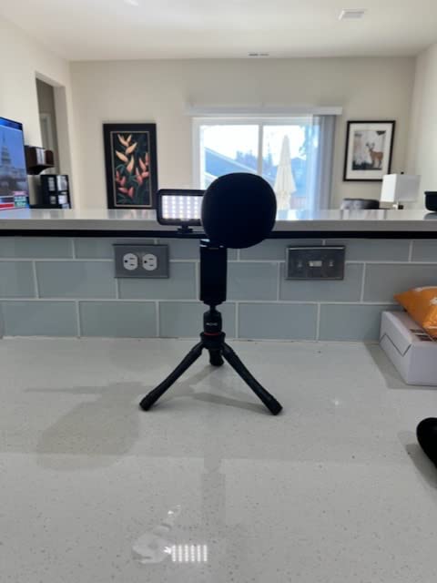 Movo iVlogger Vlogging Kit for iPhone - Lightning Compatible YouTube Starter Kit for Content Creators - Accessories: Phone Tripod, Phone Mount, LED Light and Shotgun Microphone customer photo 1