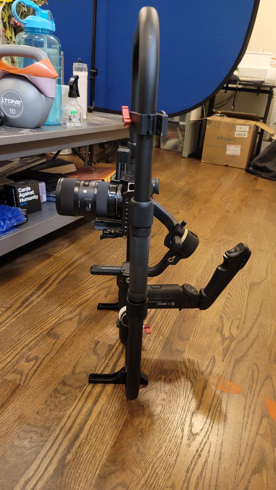 DF DIGITALFOTO Handheld Ring Grip,Dual Handlebar Ring with Gear Adapter Compatible with ZHIYUN Crane 3S Stabilizer/Ronin S Gimbal,Etc customer photo 1