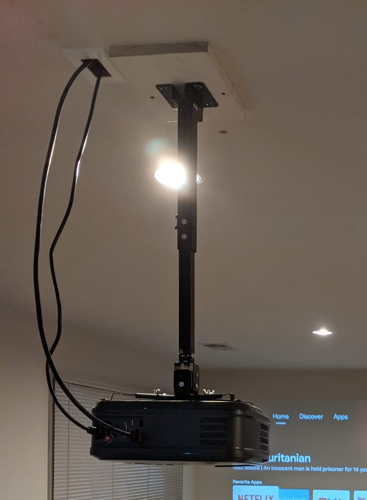 Projector Mount Wall or Ceiling Projection Mount Bracket with Adjustable Height and Extendable Arms Mounts for Home and Office Projector customer photo 2