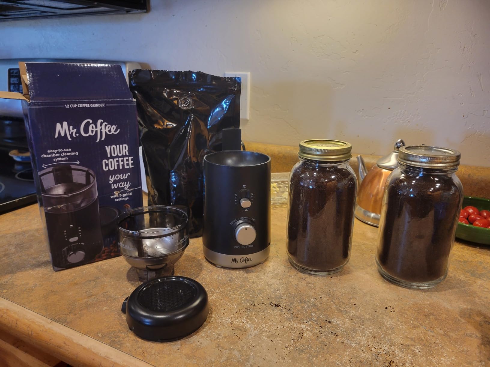 Mr. Coffee Automatic Coffee Grinder with 5 Presets, 12 Cup Capacity, Black – Ideal for Home Use and Espresso Lovers customer photo 2