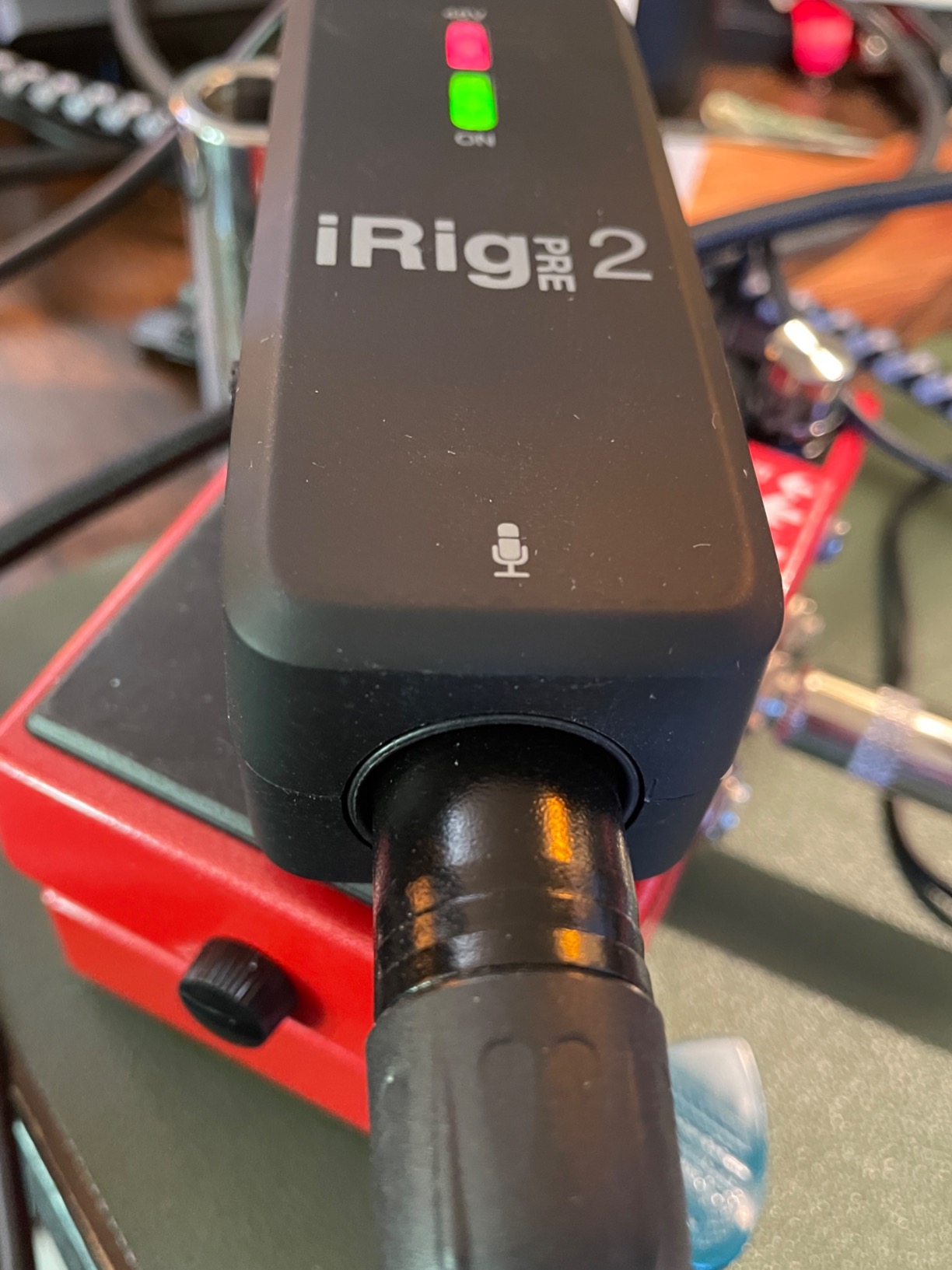 IK Multimedia iRig Pre 2 mic preamp Adapter Interface for iPhone, iPad, Android, iOS & DSLR Cameras, with +48V Phantom Power, XLR Connector & Headphone Output customer photo 1