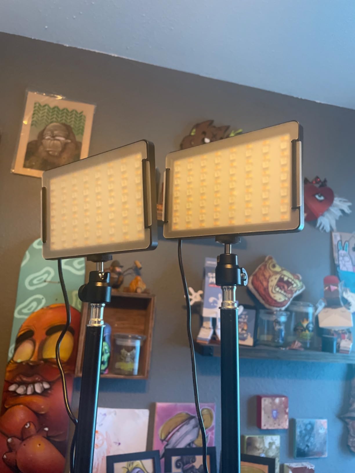 2 Packs RGB LED Video Light with Tripod Stand/White Filters customer photo 1